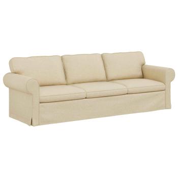 Sofa Creme 215 x 82 x 80 cm Metall