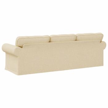 Sofa Creme 215 x 82 x 80 cm Metall