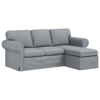 ARDEBO.de - Sofa Hellgrau 215 x 138 x 80 cm Metall