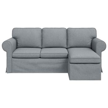 Sofa Hellgrau 215 x 138 x 80 cm Metall