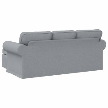 Sofa Hellgrau 215 x 138 x 80 cm Metall