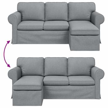 Sofa Hellgrau 215 x 138 x 80 cm Metall