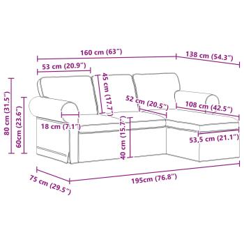 Sofa Hellgrau 215 x 138 x 80 cm Metall