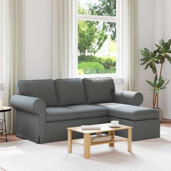 ARDEBO.de - Sofa Dunkelgrau 215 x 138 x 80 cm Metall