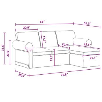 Sofa Dunkelgrau 215 x 138 x 80 cm Metall