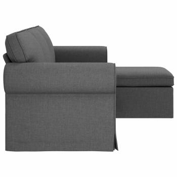 Sofa Dunkelgrau 215 x 138 x 80 cm Metall