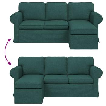 Sofa Dunkelgrün 215 x 138 x 80 cm Metall