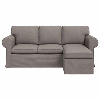 Sofa Taupe 215 x 138 x 80 cm Metall