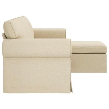 ARDEBO.de - Sofa Creme 215 x 138 x 80 cm Metall