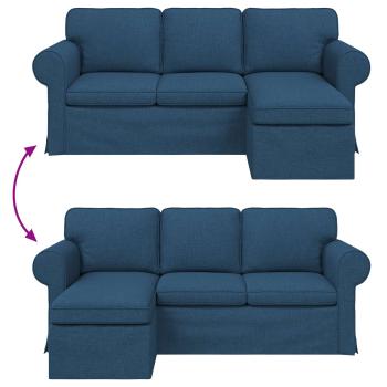 Sofa Blau 215 x 138 x 80 cm Metall