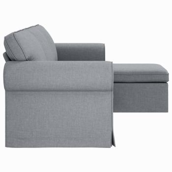 ARDEBO.de - Sofa Hellgrau 215 x 138 x 80 cm Metall