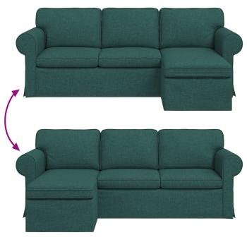 Sofa Dunkelgrün 215 x 138 x 80 cm Metall