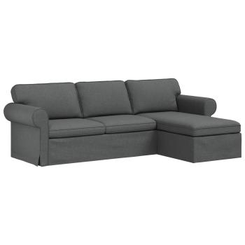 Sofa Dunkelgrau 215 x 138 x 80 cm Metall