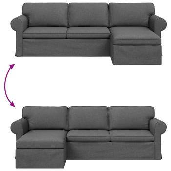 Sofa Dunkelgrau 215 x 138 x 80 cm Metall
