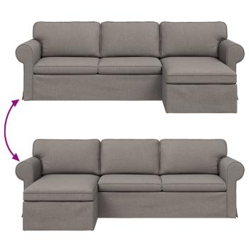 Sofa Taupe 215 x 138 x 80 cm Metall