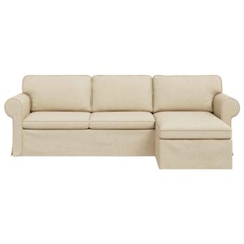 Sofa Creme 215 x 138 x 80 cm Metall