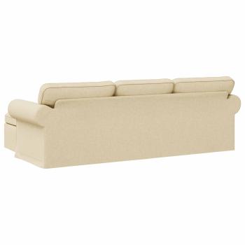 Sofa Creme 215 x 138 x 80 cm Metall