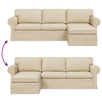 Sofa Creme 215 x 138 x 80 cm Metall