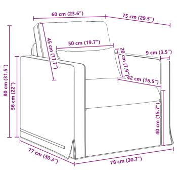 Sofa Hellgrau 78 x 78 x 80 cm Metall