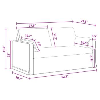 Sofa Dunkelgrau 159 x 78 x 80 cm Metall