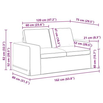 Sofa Creme 162 x 80 x 82 cm Metall