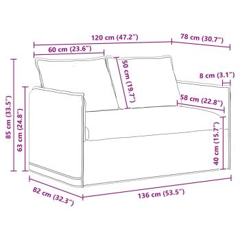 Sofa Blau 195 x 82 x 85 cm Metall