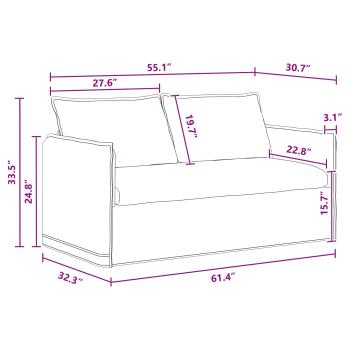 Sofa Dunkelgrau 195 x 82 x 85 cm Metall