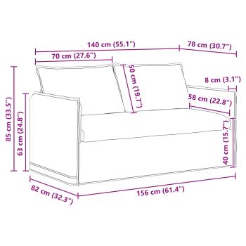 Sofa Blau 195 x 82 x 85 cm Metall