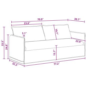 Sofa Dunkelgrau 195 x 82 x 85 cm Metall