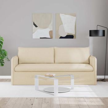 Sofa Creme 196 x 82 x 85 cm Stoff