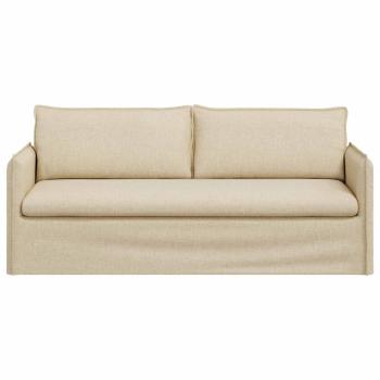 Sofa Creme 196 x 82 x 85 cm Stoff