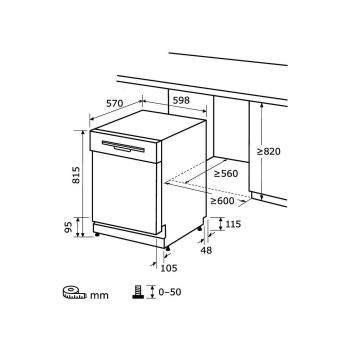 Exquisit EGSP6112-EF-030E Teilintegrierter Geschirrspüler, 60 cm breit, 12 Maßgedecke, 4 Programme, Wasserenthärter, Edelstahl