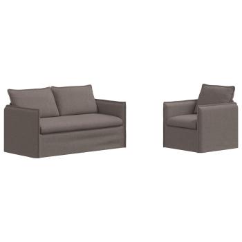 Sofa 2 pcs Taupe Metall