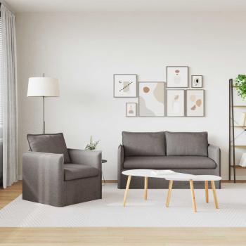 Sofa 2 pcs Taupe Metall