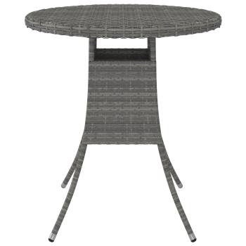 7-tlg. Garten-Sofagarnitur mit Auflagen Poly Rattan Grau