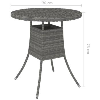 Gartentisch Grau 70x70x73 cm Poly Rattan