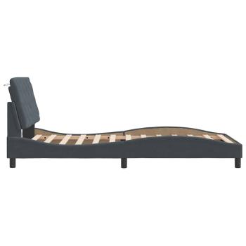 Bettgestell ohne Matratze Dunkelgrau 100x203 cm Samt