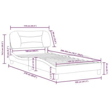Bettgestell ohne Matratze "Hvar" Weiß 100x203 cm Kunstleder