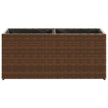 Pflanzkübel mit 2 Töpfen 2 Stk. Braun 72x30x32 cm Poly Rattan