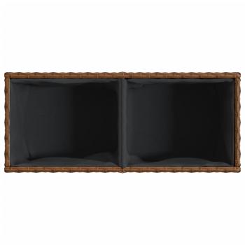 Pflanzkübel mit 2 Töpfen 2 Stk. Braun 72x30x32 cm Poly Rattan