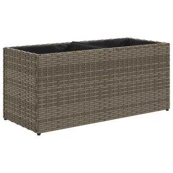 Pflanzkübel mit 2 Töpfen 2 Stk. Grau 72x30x32 cm Poly Rattan