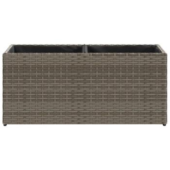 Pflanzkübel mit 2 Töpfen 2 Stk. Grau 72x30x32 cm Poly Rattan