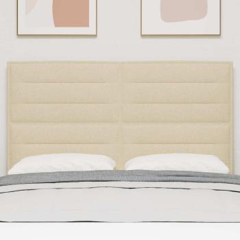 LED Kopfteil mit LED-Lichtleisten Creme 160 cm Polyester