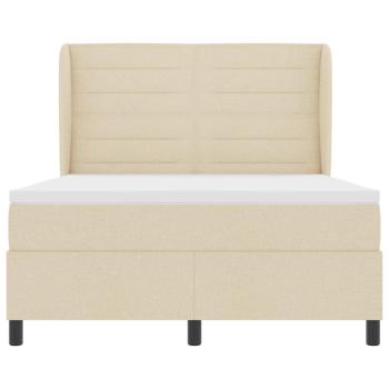 Boxspringbett mit Matratze Creme 160 x 200 cm Stoff