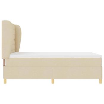 Boxspringbett mit Matratze Dunkelgrau 90x190 cm Creme