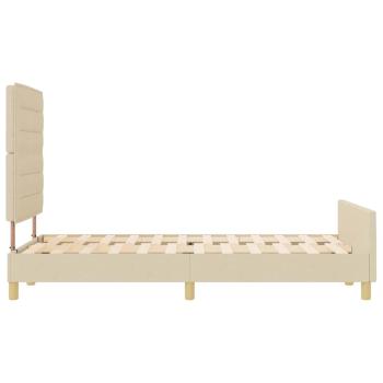 Bettgestell mit Kopfteil Creme 160 x 200 cm Stoff