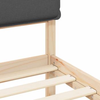 Bettgestell mit gepolstertem Kopfteil Dunkelgrau 200 x 200 cm