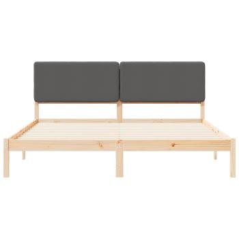 Bettgestell mit gepolstertem Kopfteil Dunkelgrau 200 x 200 cm