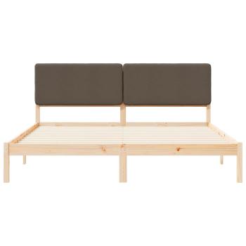Bettgestell mit gepolstertem Kopfteil Taupe 200 x 200 cm