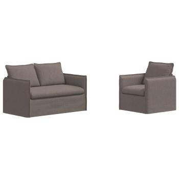 ARDEBO.de - Sofa 2 pcs Taupe Metall